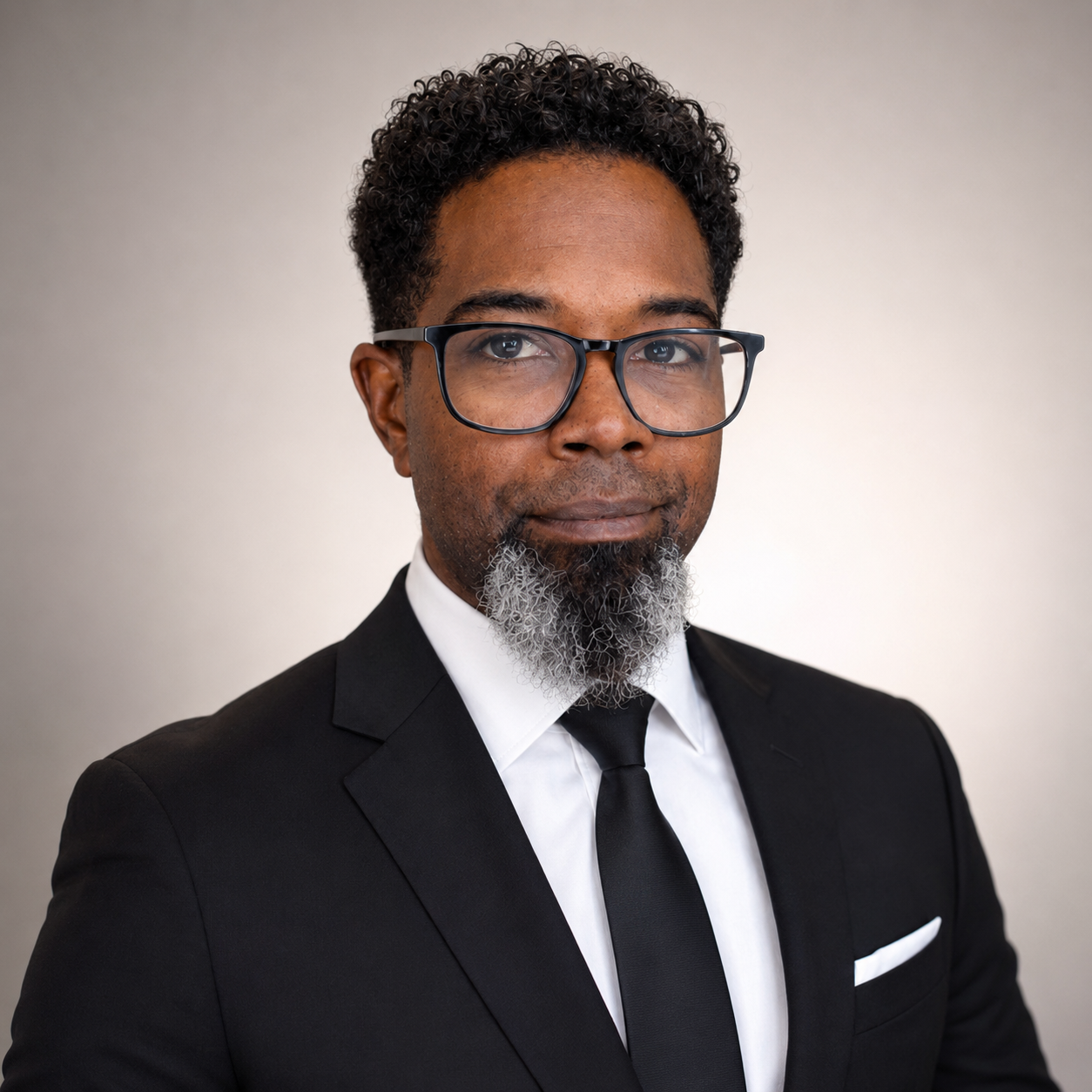 Aaron K.O.P. Johnson in a black suit